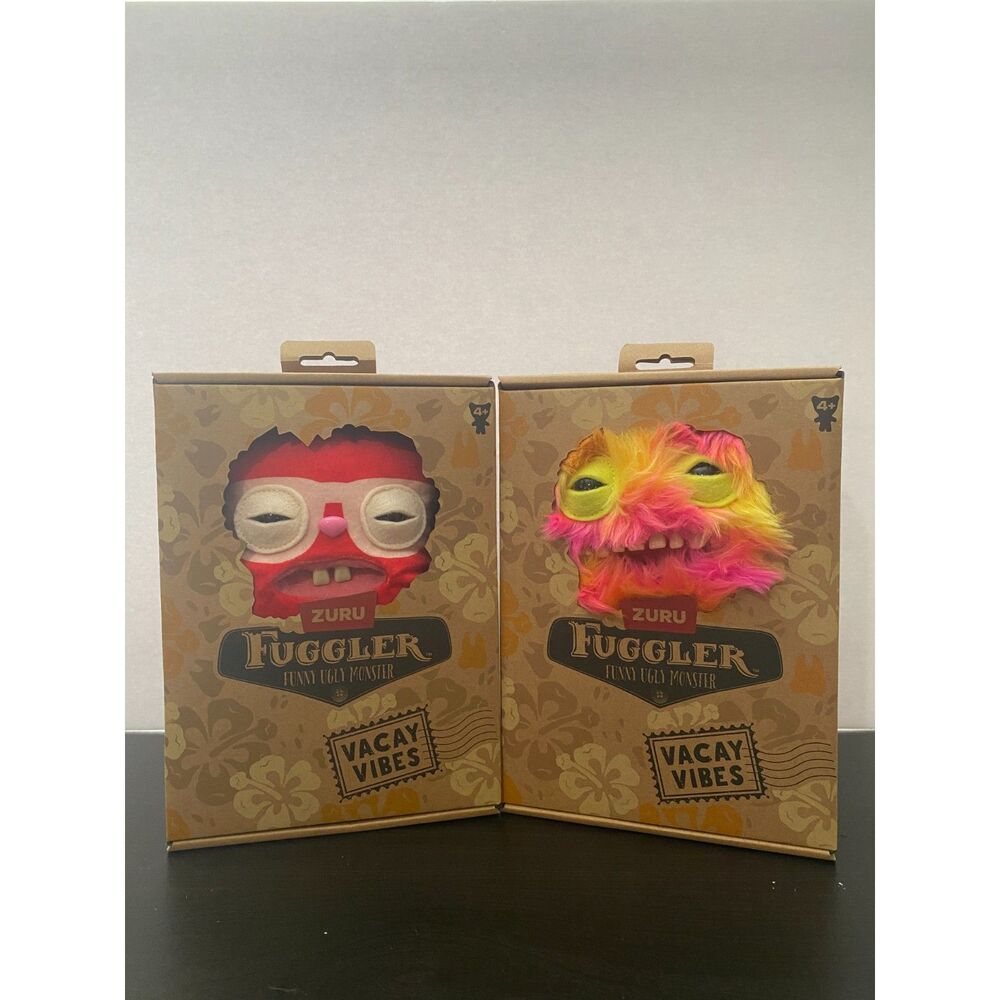 Zuru Fuggler Vacay Vibes BUNDLE - Red Rabid Rabbit - Mr. Buttons Tie Dye - NEW